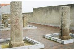 Roman milliariums in the town of Carcaboso (Cáceres, Spain)